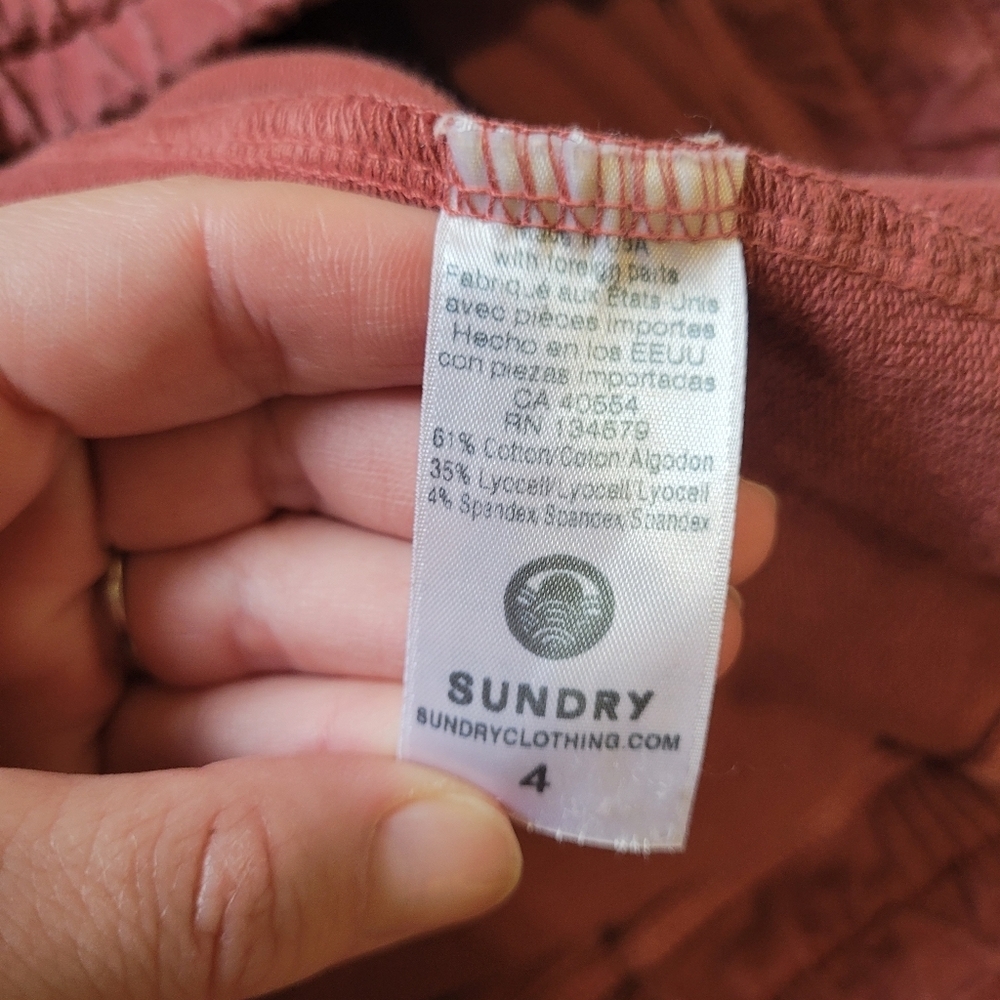Sundry Womens Wide Leg Cropped Pull On Pants Size 4 - Picture 8 of 8
